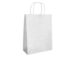 Bolsa papel q-connect celulosa blanco xs con asa retorcida 180x240x80 mm