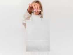 Bolsa papel q-connect celulosa blanco xs con asa retorcida 180x240x80 mm