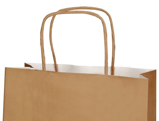 Bolsa papel q-connect celulosa natural liso l con asa retorcida 320x400x14 mm