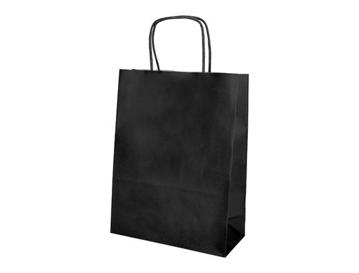 Bolsa papel q-connect celulosa negro l con asa retorcida 320x400x14 mm