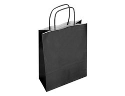 Bolsa papel q-connect celulosa negro l con asa retorcida 320x400x14 mm