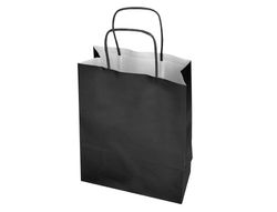 Bolsa papel q-connect celulosa negro l con asa retorcida 320x400x14 mm