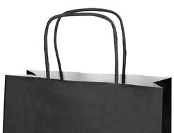 Bolsa papel q-connect celulosa negro l con asa retorcida 320x400x14 mm
