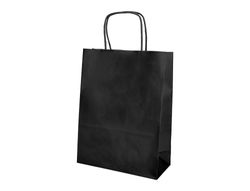 Bolsa papel q-connect celulosa negro m con asa retorcida 270x370x12 mm