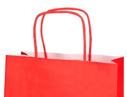Bolsa papel q-connect celulosa rojo l con asa retorcida 320x400x14 mm