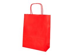 Bolsa papel q-connect celulosa rojo s con asa retorcida 240x320x10 mm
