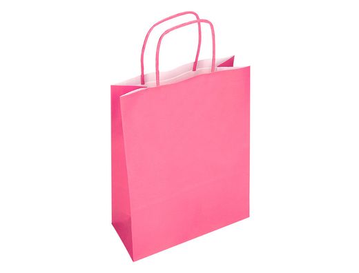 Bolsa papel q-connect celulosa rosa s con asa retorcida 240x320x10 mm