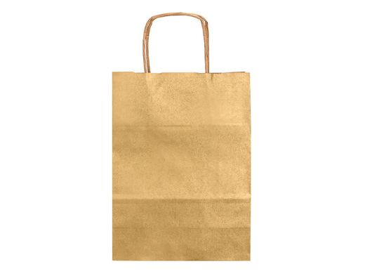 Bolsa papel q-connect kraft oro l con asa retorcida 320x400x14 mm