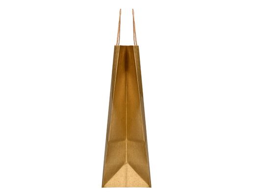 Bolsa papel q-connect kraft oro l con asa retorcida 320x400x14 mm