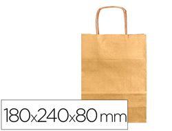Bolsa papel q-connect kraft oro xs con asa retorcida 180x240x80 mm