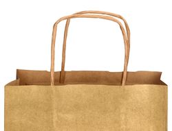Bolsa papel q-connect kraft oro xs con asa retorcida 180x240x80 mm