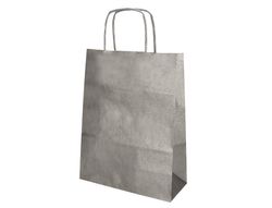 Bolsa papel q-connect kraft plata l con asa retorcida 320x400x14 mm