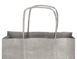 Bolsa papel q-connect kraft plata l con asa retorcida 320x400x14 mm