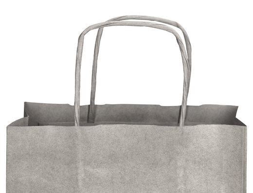 Bolsa papel q-connect kraft plata l con asa retorcida 320x400x14 mm