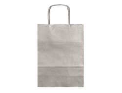 Bolsa papel q-connect kraft plata l con asa retorcida 320x400x14 mm