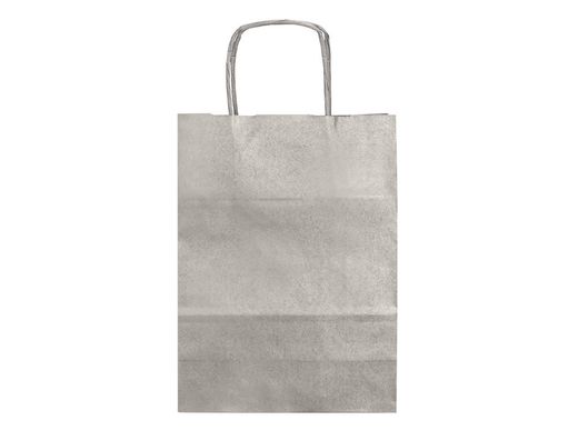 Bolsa papel q-connect kraft plata l con asa retorcida 320x400x14 mm