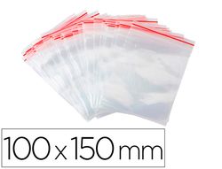 Bolsa plastico autocierre q-connect 100x150 mm paquete de 100 unidades