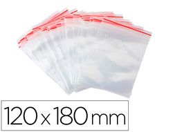Bolsa plastico autocierre q-connect 120x180 mm paquete de 100 unidades