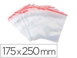 Bolsa plastico autocierre q-connect 175x250 mm paquete de 100 unidades