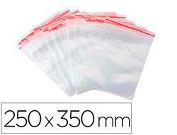 Bolsa plastico autocierre q-connect 250x350 mm paquete de 100 unidades