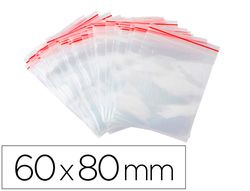 Bolsa plastico autocierre q-connect 60x80 mm paquete de 100 unidades