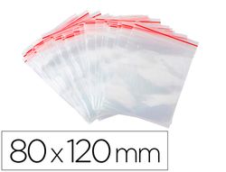 Bolsa plastico autocierre q-connect 80x120 mm paquete de 100 unidades