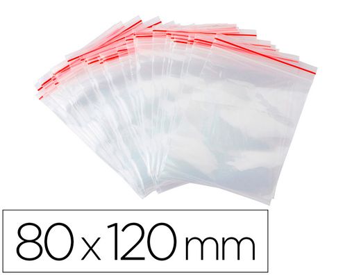 Bolsa plastico autocierre q-connect 80x120 mm paquete de 100 unidades
