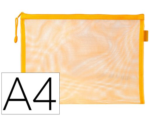 Bolsa zipper bag liderpapel poliester transpirable multiusos din A4 amarillo