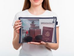 Bolsa zipper bag liderpapel poliester transpirable multiusos din A4 azul marino