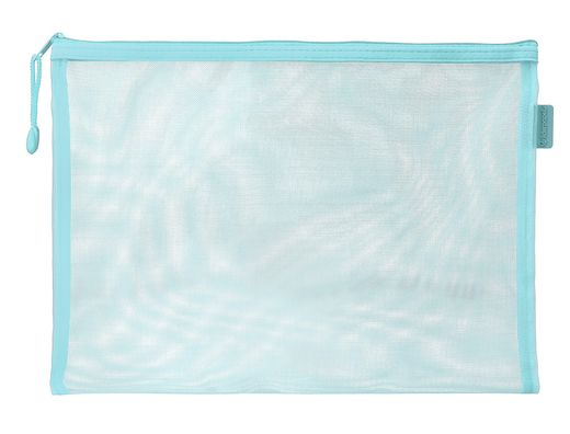 Bolsa zipper bag liderpapel poliester transpirable multiusos din A4 azul pastel