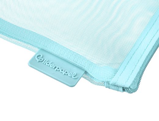 Bolsa zipper bag liderpapel poliester transpirable multiusos din A4 azul pastel