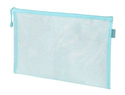 Bolsa zipper bag liderpapel poliester transpirable multiusos din A4 azul pastel