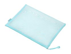 Bolsa zipper bag liderpapel poliester transpirable multiusos din A4 azul pastel