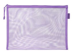 Bolsa zipper bag liderpapel poliester transpirable multiusos din A4 morado pastel