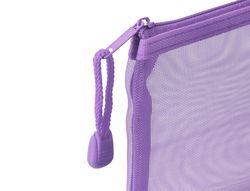 Bolsa zipper bag liderpapel poliester transpirable multiusos din A4 morado pastel