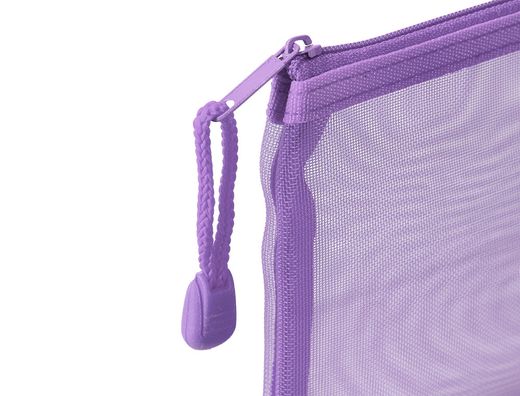 Bolsa zipper bag liderpapel poliester transpirable multiusos din A4 morado pastel