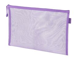 Bolsa zipper bag liderpapel poliester transpirable multiusos din A4 morado pastel