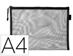 Bolsa zipper bag liderpapel poliester transpirable multiusos din A4 negro