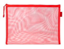Bolsa zipper bag liderpapel poliester transpirable multiusos din A4 rojo