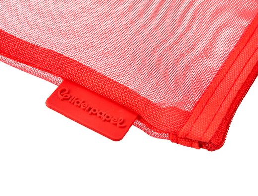 Bolsa zipper bag liderpapel poliester transpirable multiusos din A4 rojo