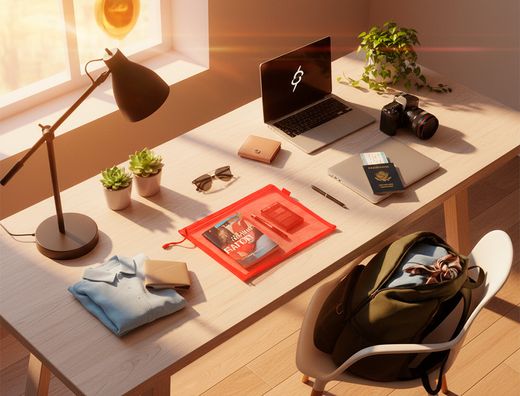 Bolsa zipper bag liderpapel poliester transpirable multiusos din A4 rojo