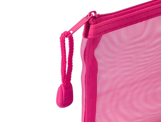 Bolsa zipper bag liderpapel poliester transpirable multiusos din A4 rosa