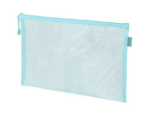 Bolsa zipper bag liderpapel poliester transpirable multiusos din A5 azul pastel