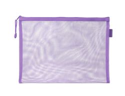 Bolsa zipper bag liderpapel poliester transpirable multiusos din A5 morado pastel