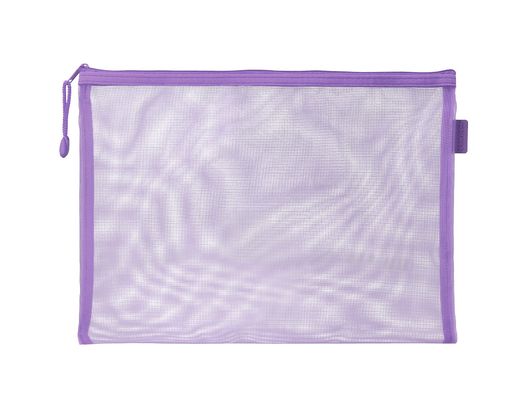 Bolsa zipper bag liderpapel poliester transpirable multiusos din A5 morado pastel