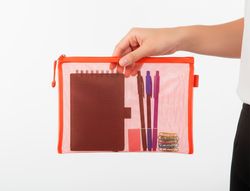 Bolsa zipper bag liderpapel poliester transpirable multiusos din A5 naranja