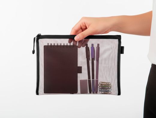 Bolsa zipper bag liderpapel poliester transpirable multiusos din A5 negro