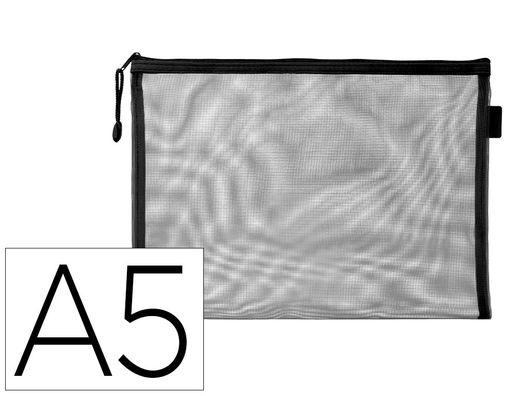Bolsa zipper bag liderpapel poliester transpirable multiusos din A5 negro