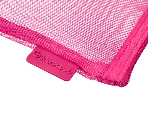 Bolsa zipper bag liderpapel poliester transpirable multiusos din A5 rosa