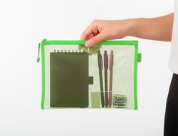 Bolsa zipper bag liderpapel poliester transpirable multiusos din A5 verde pastel
